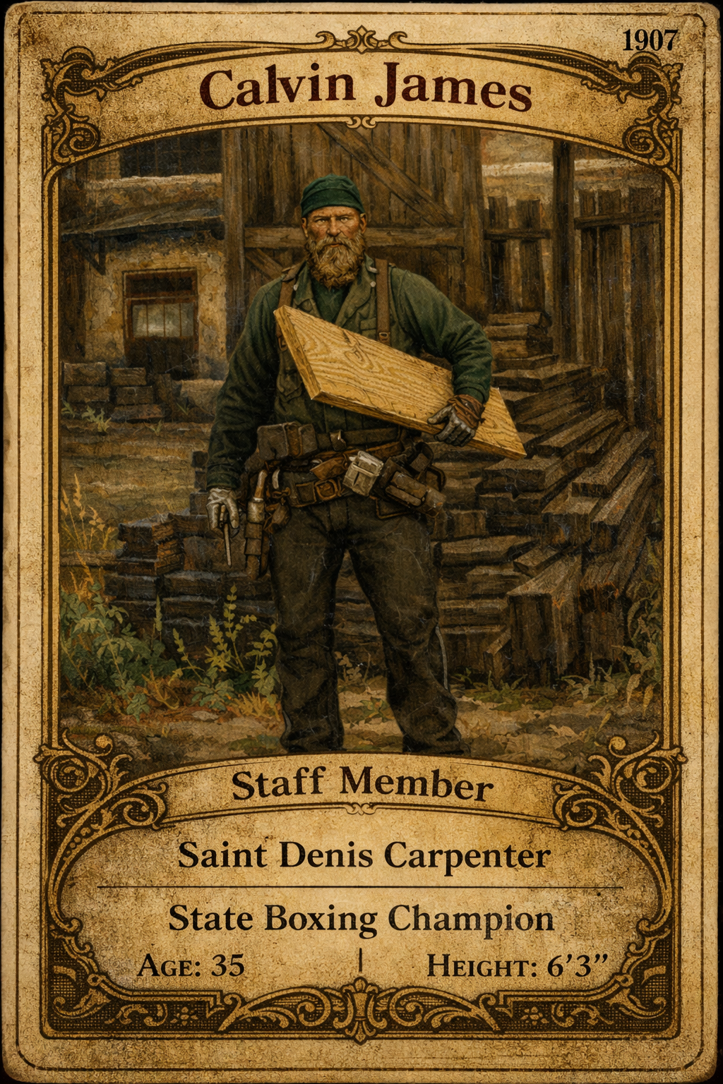 Calvin James staff card