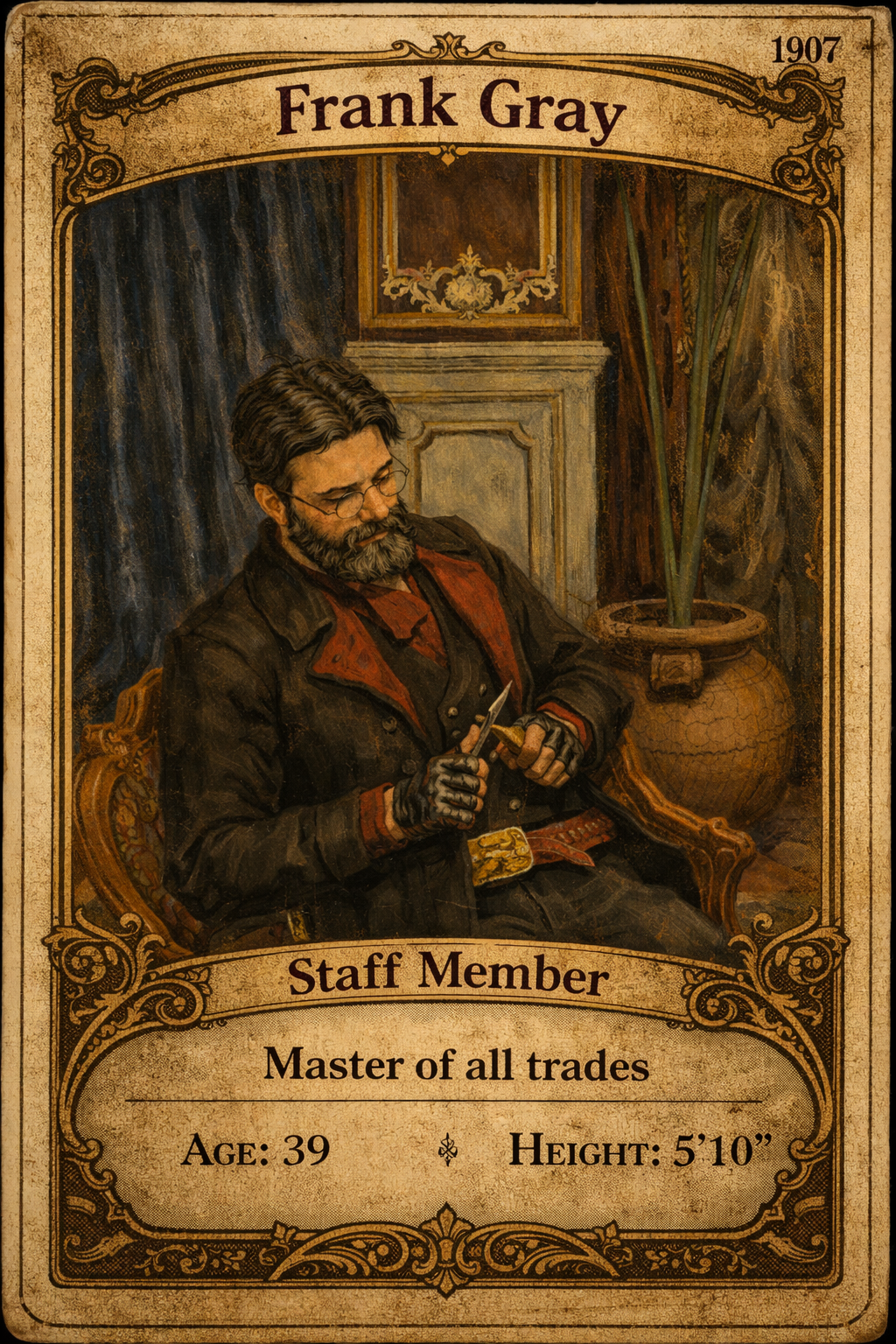 Frank Gray staff card