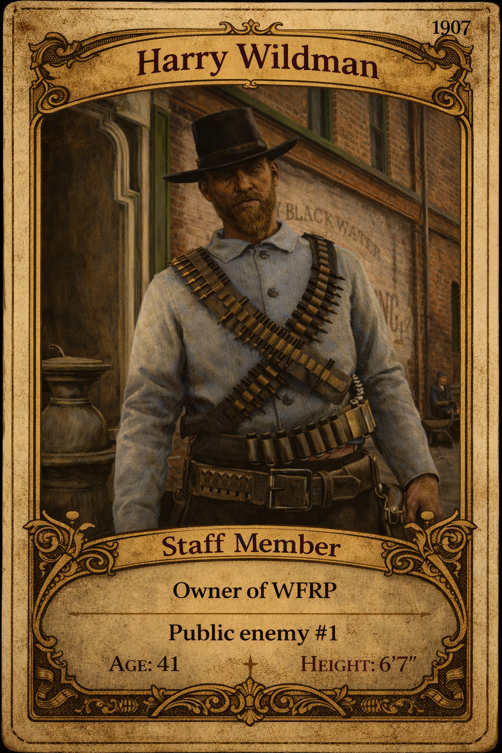 Harry Wildman staff card